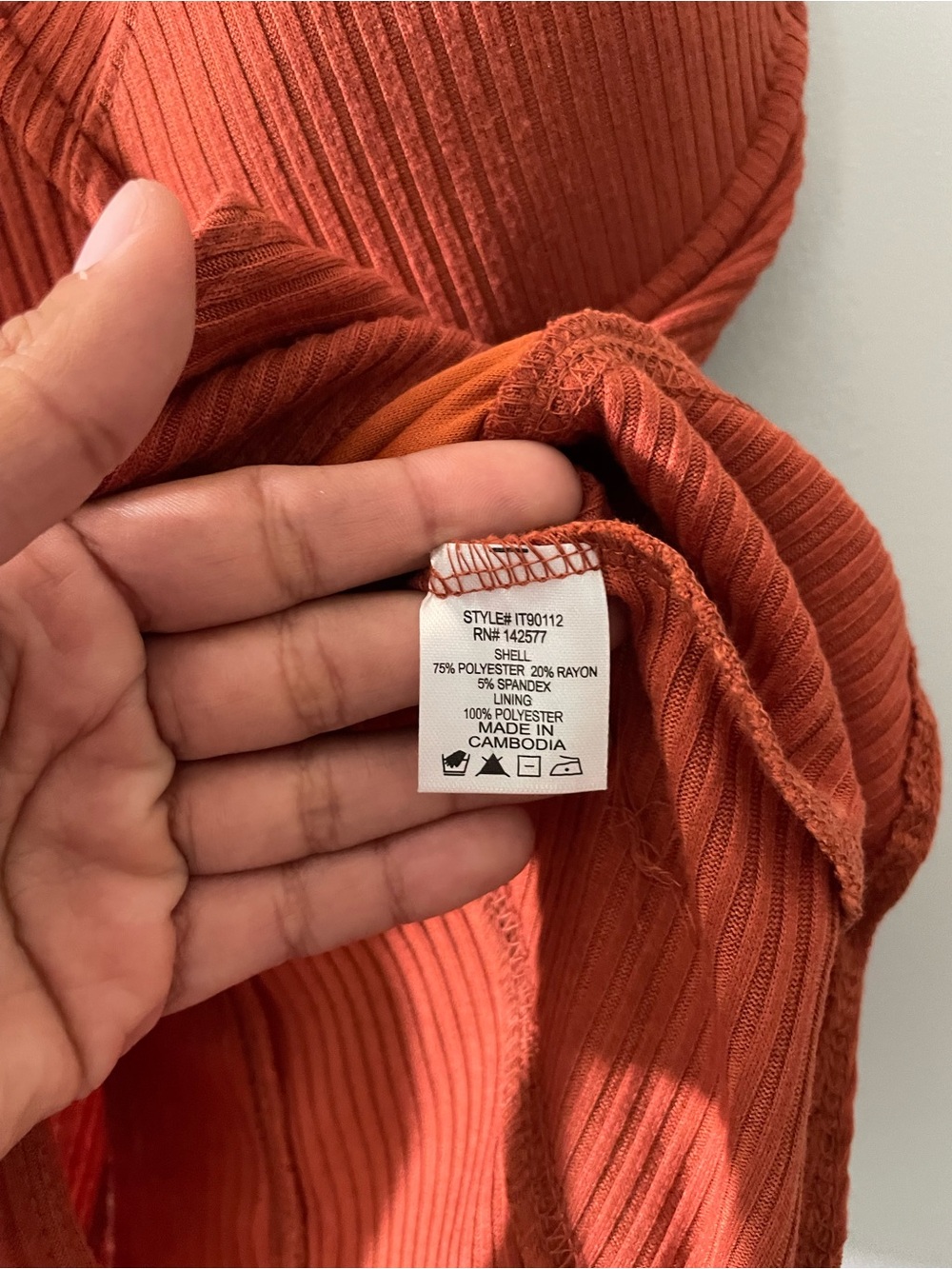 IRIS Ribbed Bodysuit — Rust - Picture 6 of 8